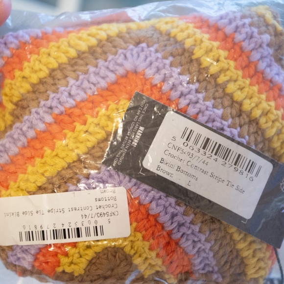 Pretty Little Thing Crochet Contrast Bikini Bottom Size Large NWT - Picture 3 of 3